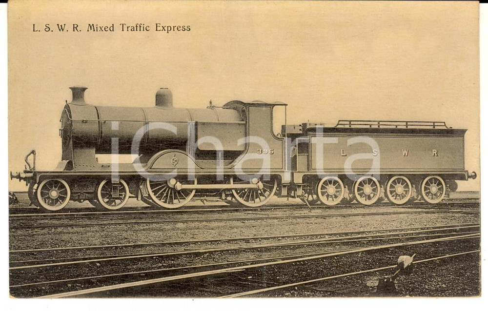 Cartolina originale da collezione 1910 ca LONDON AND SOUTH WESTERN RAIILWAY Mixed Traffic Express Postcard 1