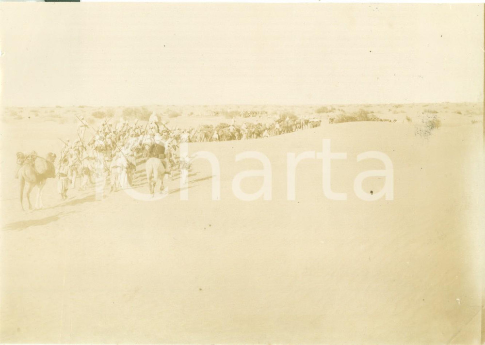 Fotografia d epoca originale 1892 EL GOLEA ALGERIE 2Â° Bataillon d AFRIQUE en marche dans les dunes Photo 1