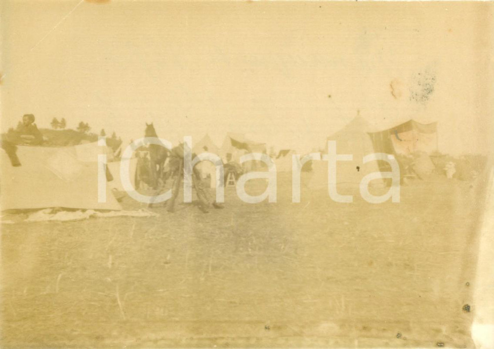 Fotografia d epoca originale 1894 ALGERIA La tenda del comandante DESOILLES Fotografia cm 14 x 10 1
