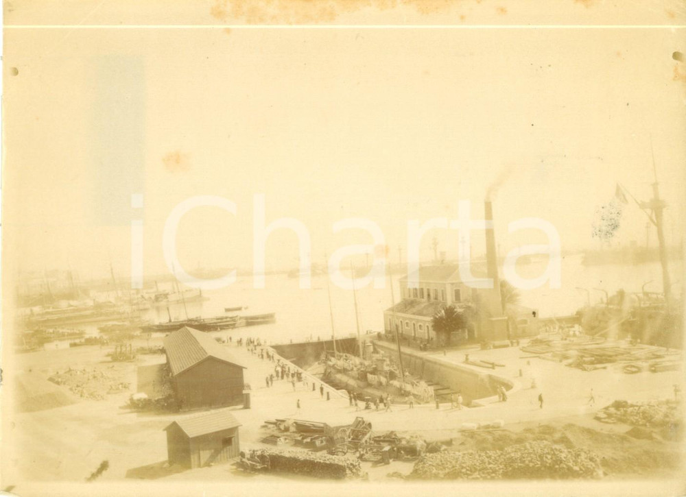 Fotografia d epoca originale 1892 ALGER ALGERIE Le bassin de RADDOUB Fotografia cm 17 x 13 1