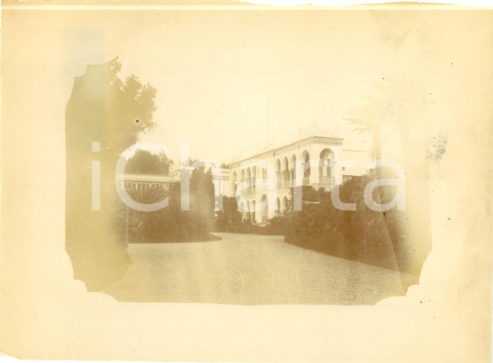 Fotografia d epoca originale 1892 ALGER ALGERIE Veduta del Palais d Ã©tÃ© du Gouvernement Foto cm 17 x 13 1