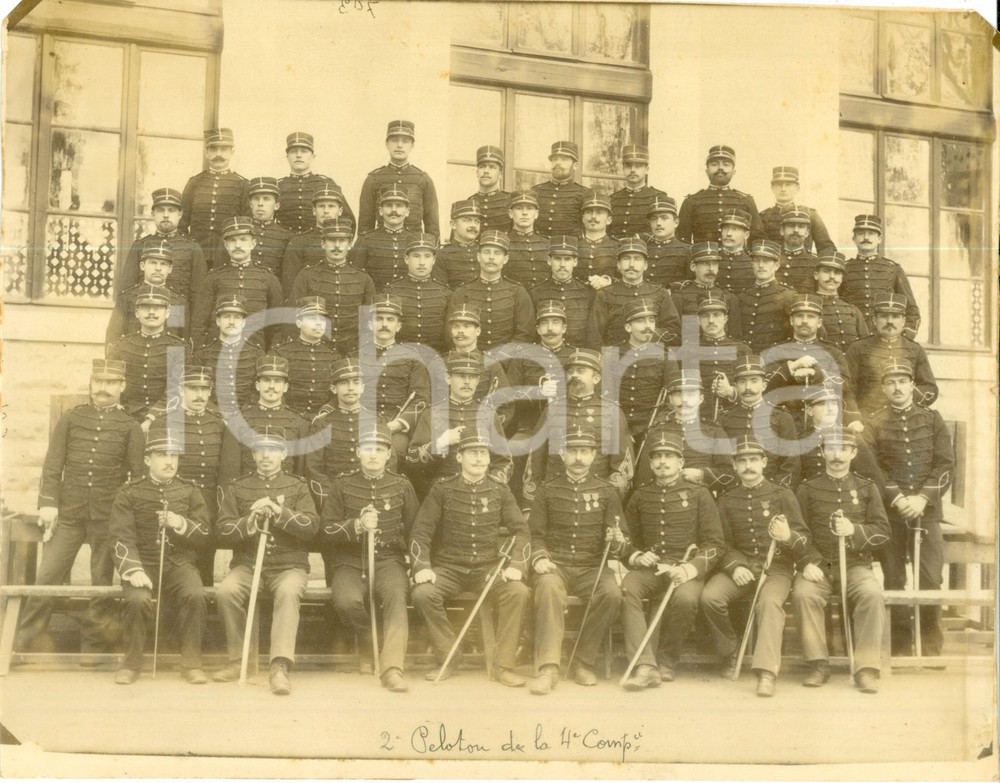 Fotografia d epoca originale 1889 ALGER ALGERIE 2Â° Peloton de la 4Â° Compagnie Fotografia 1