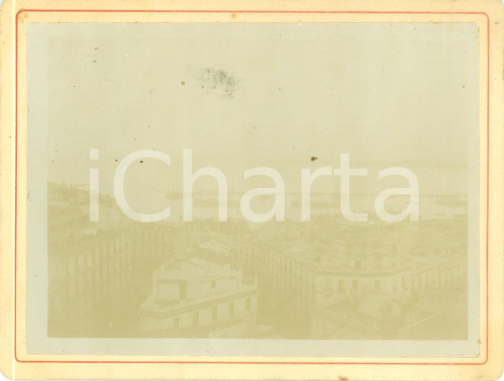 Fotografia d epoca originale 1895 ALGER ALGERIE Flotta navale francese in porto Fotografia cm 12 x 9 1