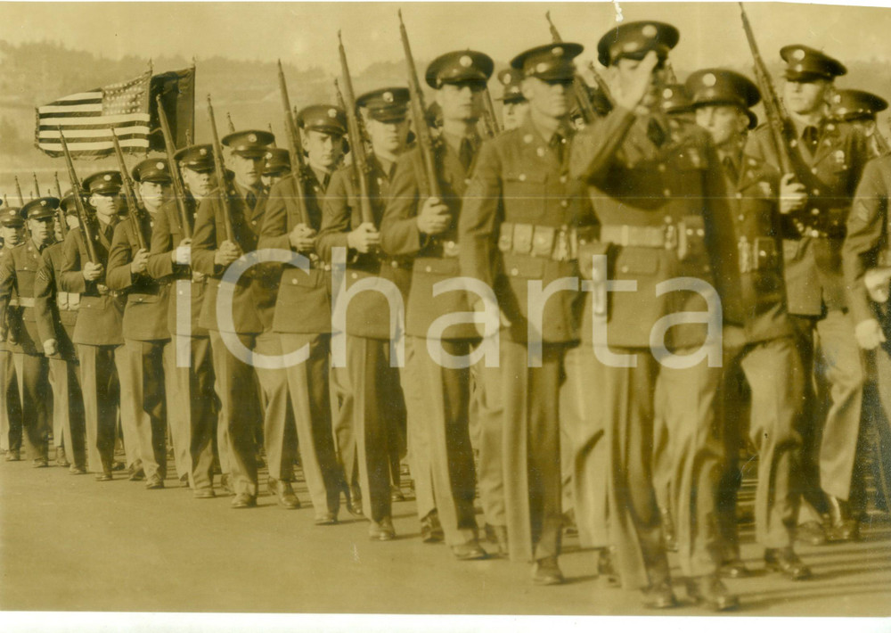 Fotografia d epoca originale 1939 WASHINGTON USA ? Sfilata truppe 30th Infantry U.S. ARMY Foto DANNEGGIATA 1