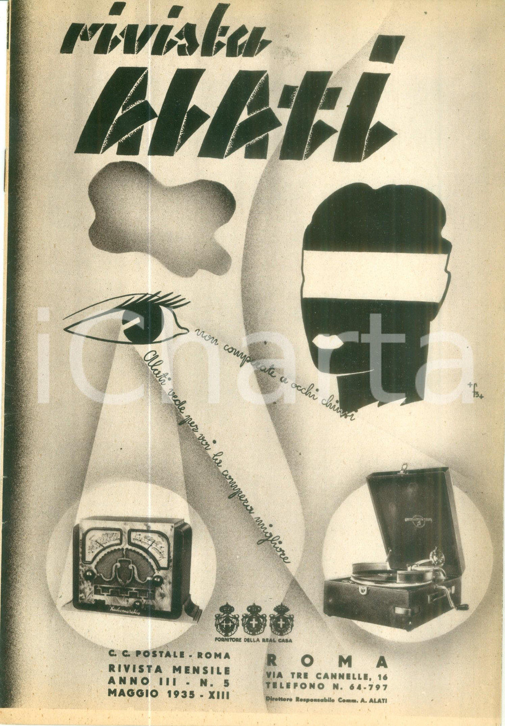 Giornale, rivista storica Maggio 1935 Rivista ALATI L arte di BACH Rivista musicale ILLUSTRATA 1