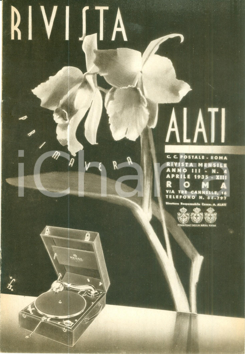 Giornale, rivista storica Aprile 1935 Rivista ALATI Dischi di musica classica Rivista musicale ILLUSTRATA 1