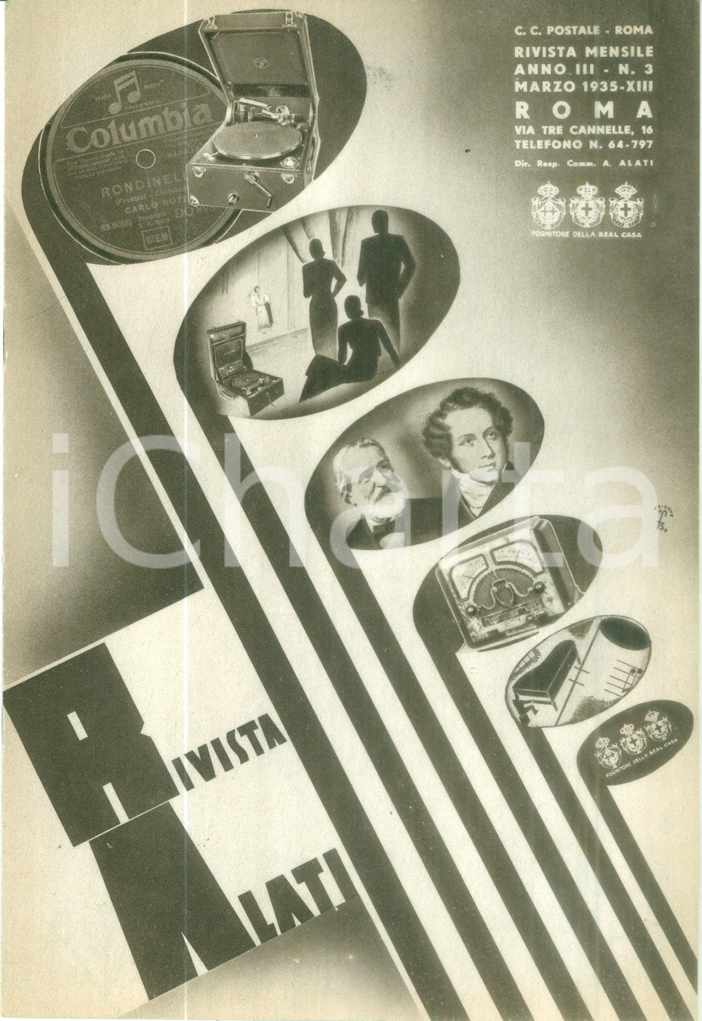 Giornale, rivista storica Marzo 1935 Rivista ALATI Tenore FRancesco MERLI Rivista musicale ILLUSTRATA 1