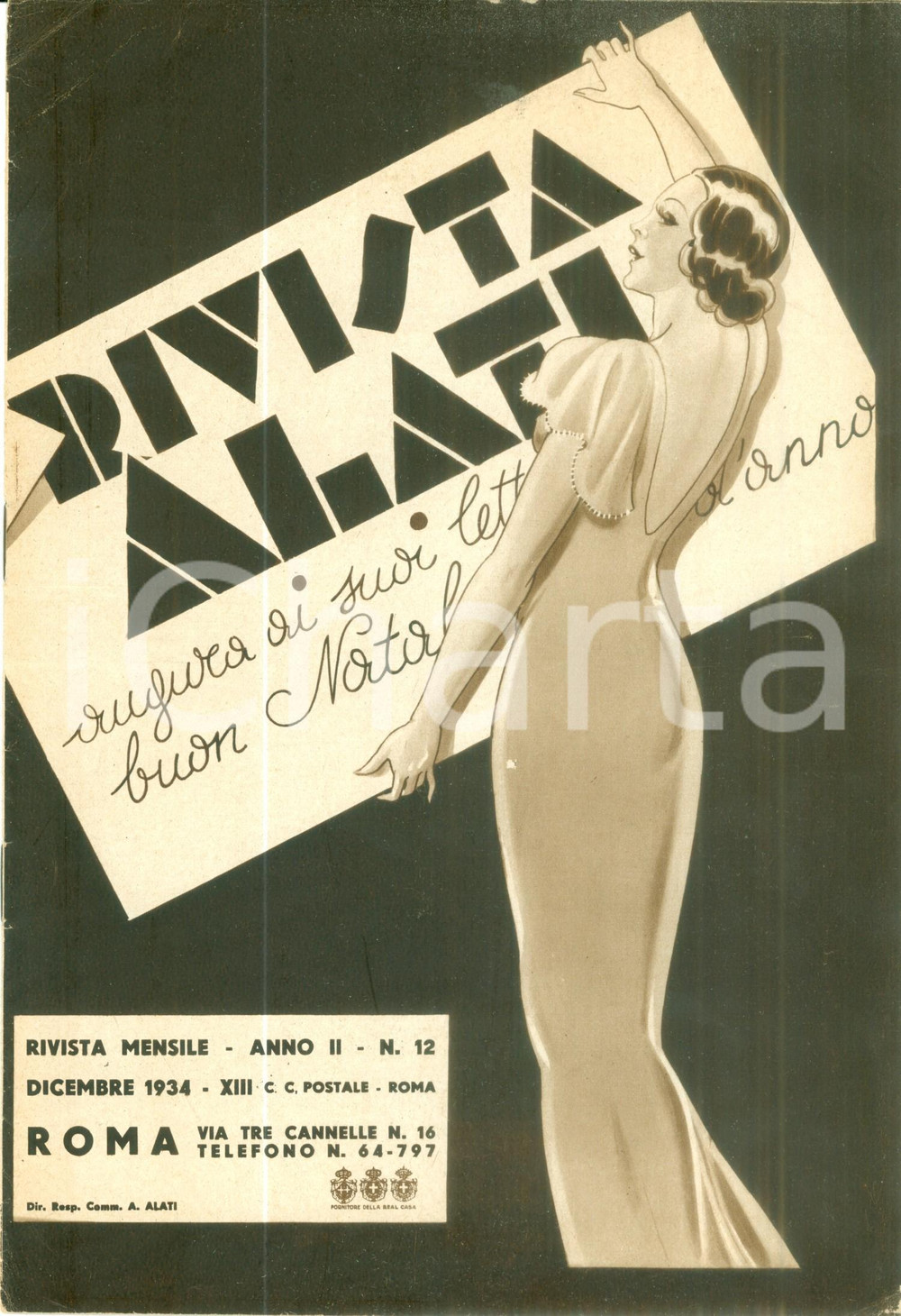 Giornale, rivista storica Dicembre 1934 Rivista ALATI Mobili radio COLUMBIA Rivista musicale ILLUSTRATA 1