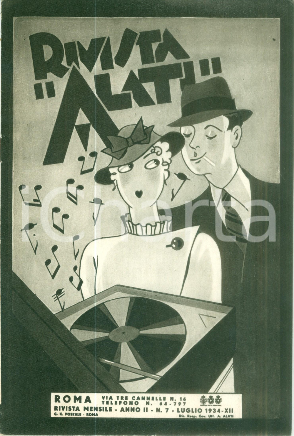 Giornale, rivista storica Luglio 1934 Rivista ALATI Gli interpreti della COLUMBIA Rivista ILLUSTRATA 1