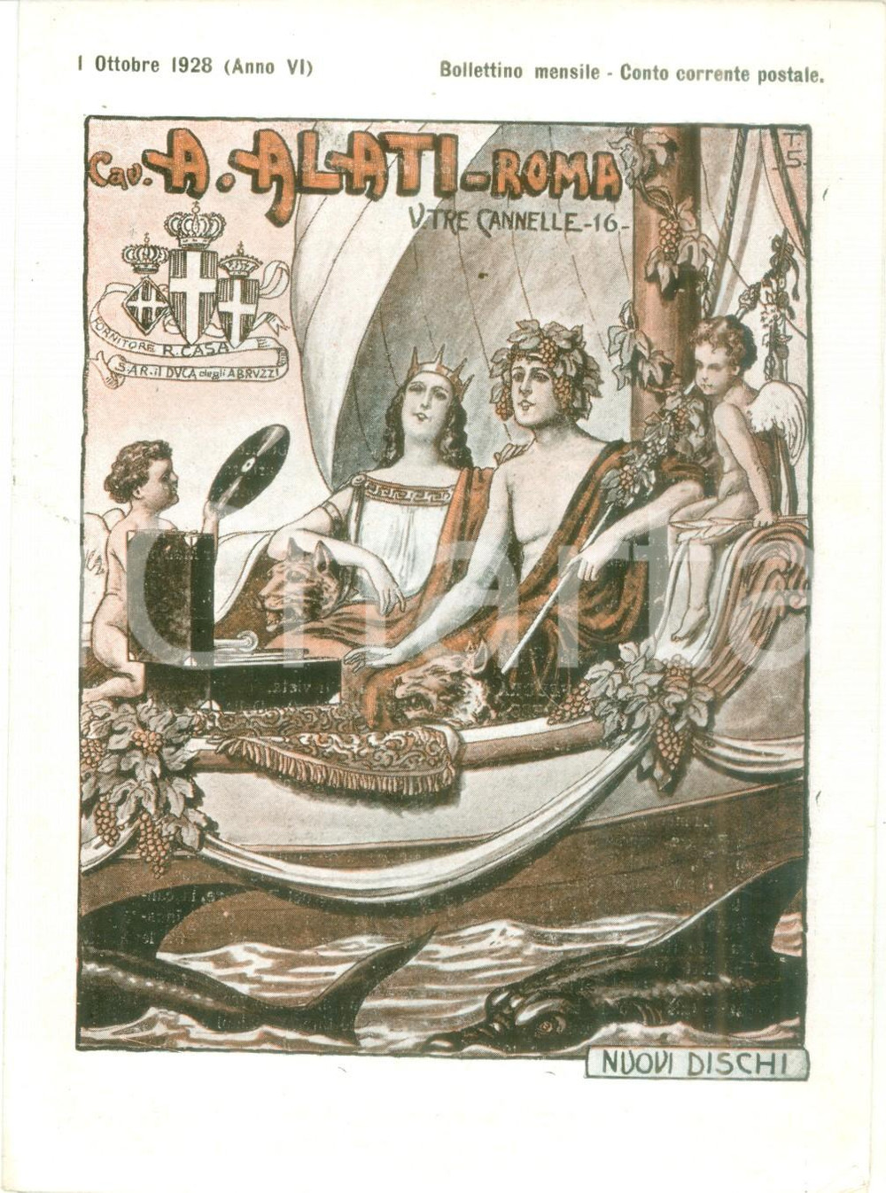 Materiale pubblicitario d’epoca Ottobre 1928 ROMA Ditta Cav. ALATI Macchina KOLSTER Listino mensile ILLUSTRATO 1