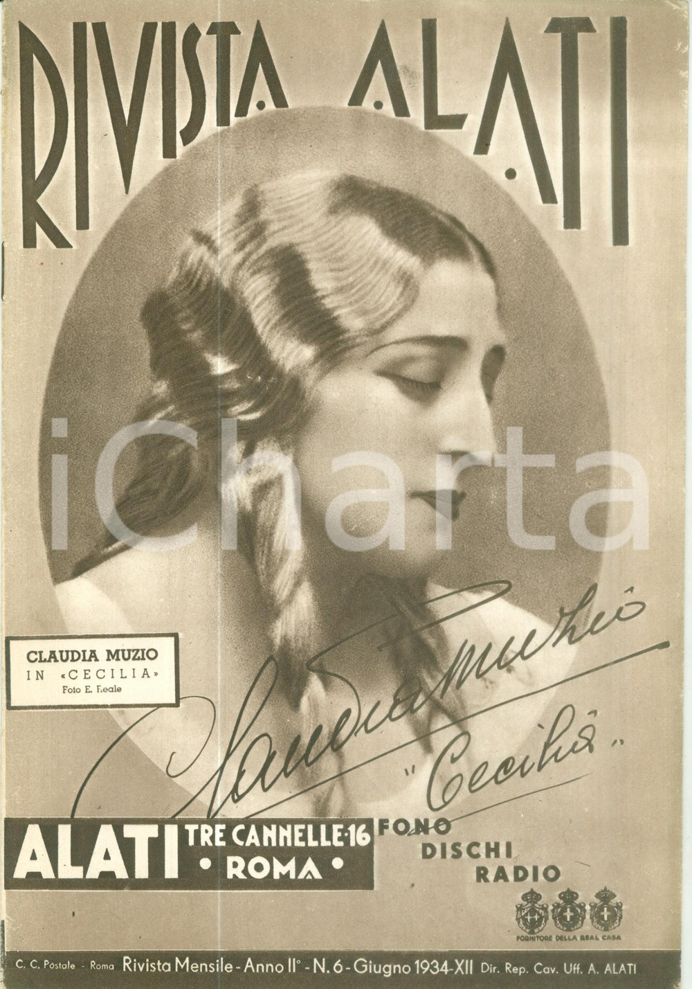 Giornale, rivista storica Giugno 1934 Rivista ALATI Canzoni di Carlo BUTI Rivista musicale ILLUSTRATA 1