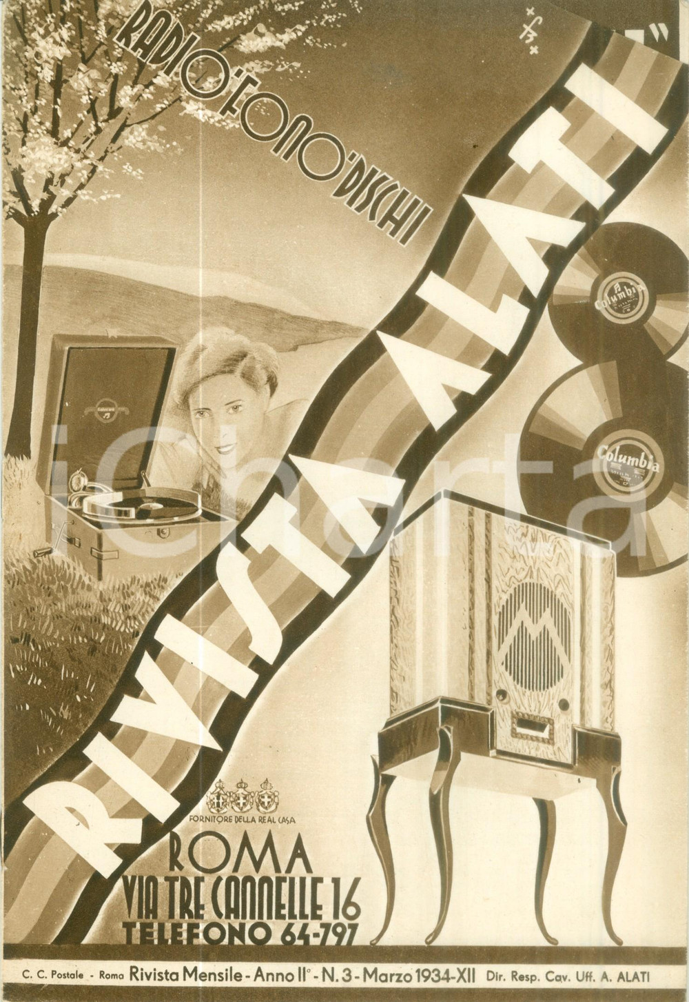 Giornale, rivista storica Marzo 1934 Rivista ALATI Gemme della lirica italiana Rivista musicale ILLUSTRATA 1