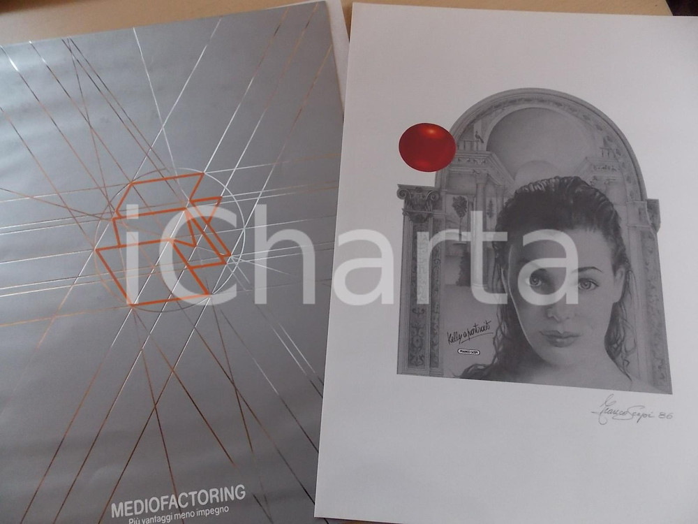 Opera d’arte autentica 1986 FRANCO SCLEPI Kelly  A portrait Litografia su cartaseta MEDIOFACTORING 1 1