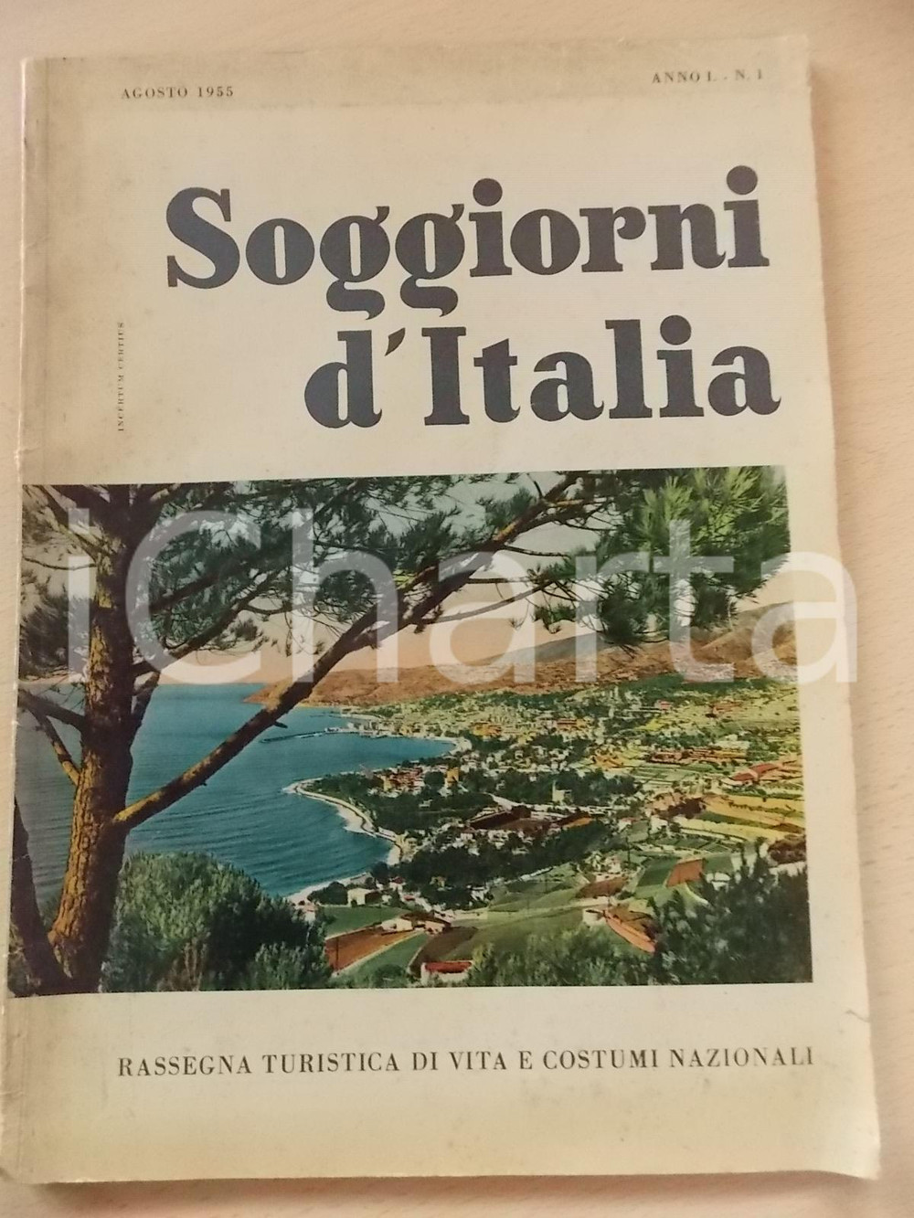 1955 SOGGIORNI D'ITALIA Luigi EINAUDI e DOGLIANI - Rivista turistica anno 1 nÂ° 1 Pregevole rivista d'epoca, riccamente illustrata b/n e  a colori.CONDIZIONI: poor (buone condizioni interne, con qualche fioritura, ma ingiallimenti e piccoli strappi in copertina)    originale e autentica 1