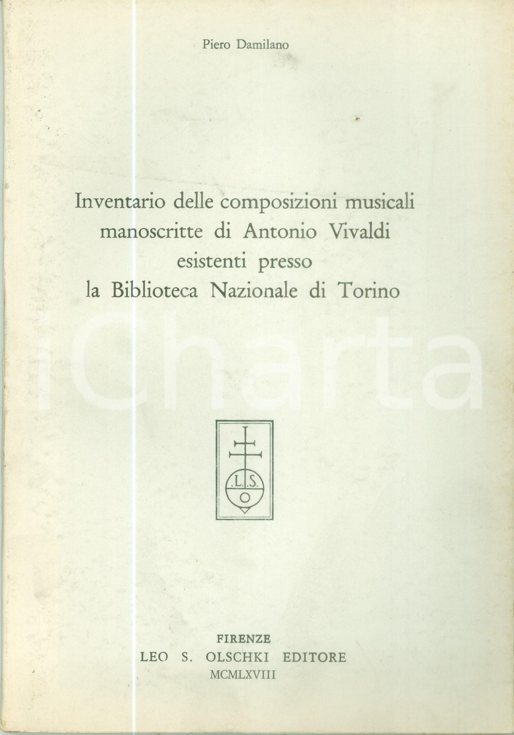 Libro, pubblicazione d epoca 1968 Piero DAMILANO Inventario composizioni musicali manoscritte Antonio VIVALDI 1
