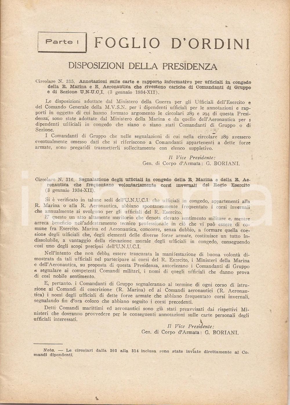 Documento originale, autentico 1934 FOGLIO D ORDINI U.N.U.C.I. Coppa Reale Campionato Nazionale Sci Rivista 1