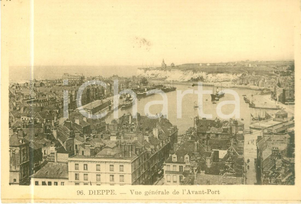 Cartolina originale da collezione 1935 ca DIEPPE FRANCE Vue générale de l AvantPort Cartolina FP NV 1