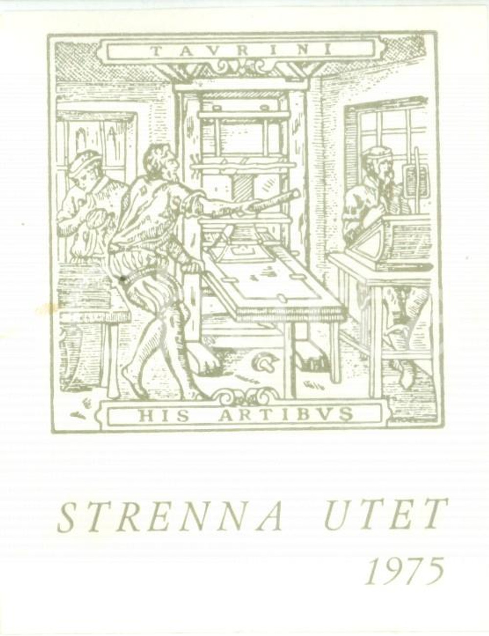 Oggetto da collezione cartaceo 1975 TORINO Strenna UTET Ex Libris His Artibus cm 7 x 9 1