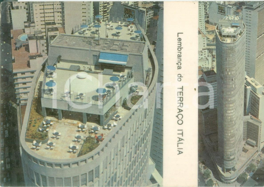 Cartolina originale da collezione 1969 SAO PAULO BRASIL LembranÃ§a do TerraÃ§o Italia Cartolina VINTAGE FG VG 1