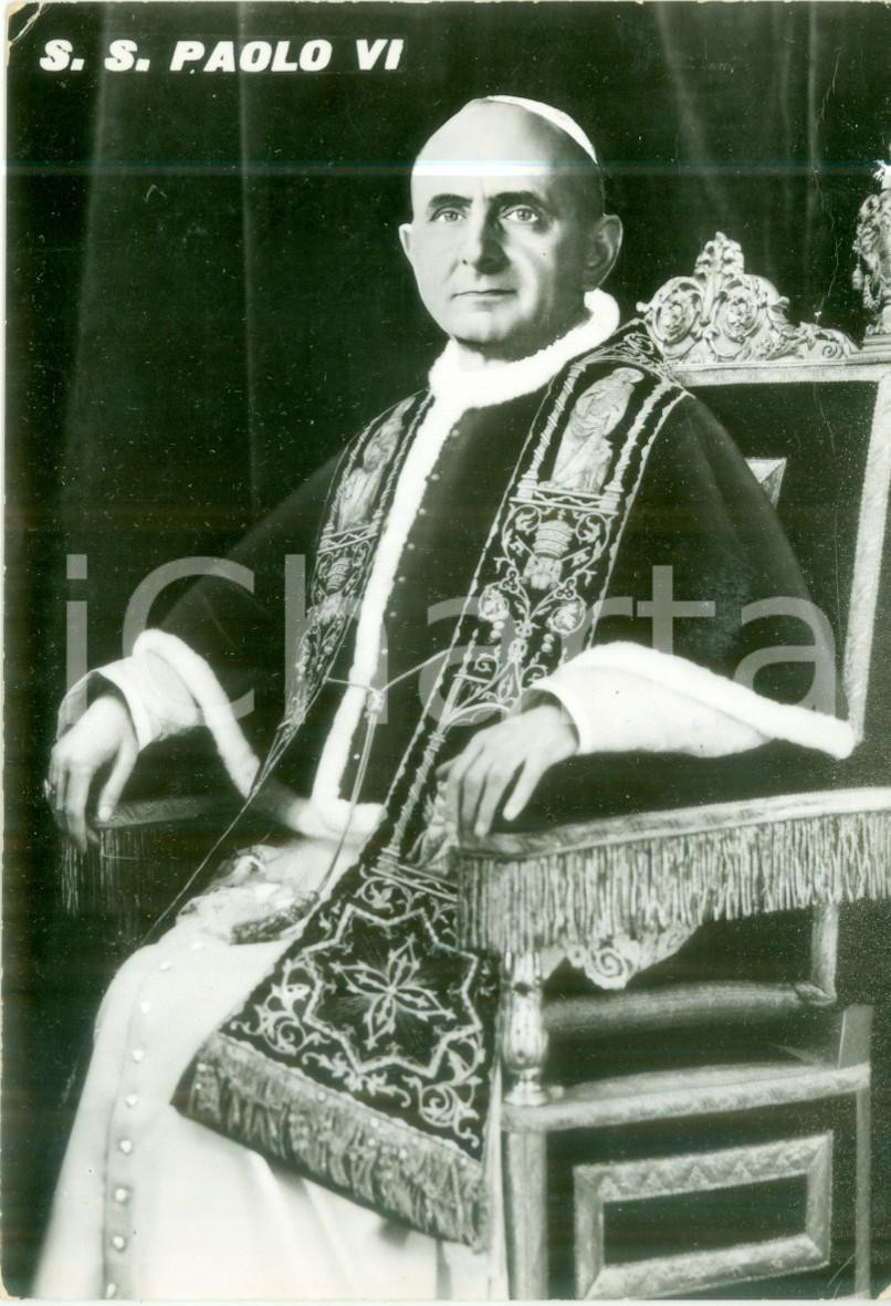 Cartolina originale da collezione 1963 ROMA Sua SantiÃ  papa PAOLO VI Cartolina postale FG VG 1