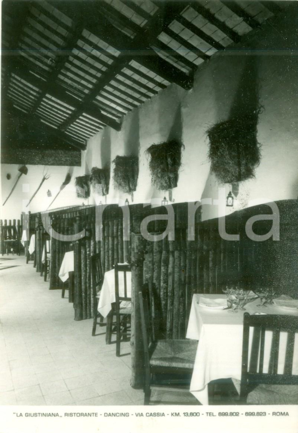 Cartolina originale da collezione 1965 ca ROMA Ristorante LA GIUSTINIANA Dancing Vini BOLLA Cartolina 2 1