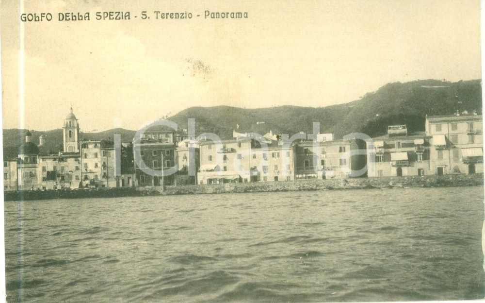 Cartolina originale da collezione 1935 ca LERICI SP Panorama di SAN TERENZO dal Golfo Cartolina FP NV 1