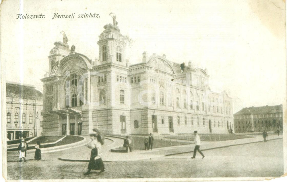 Cartolina originale da collezione 1930 ca KOLOZSVAR / CLUJNAPOCA ROMANIA Teatro nazionale Cartolina fp vg 1