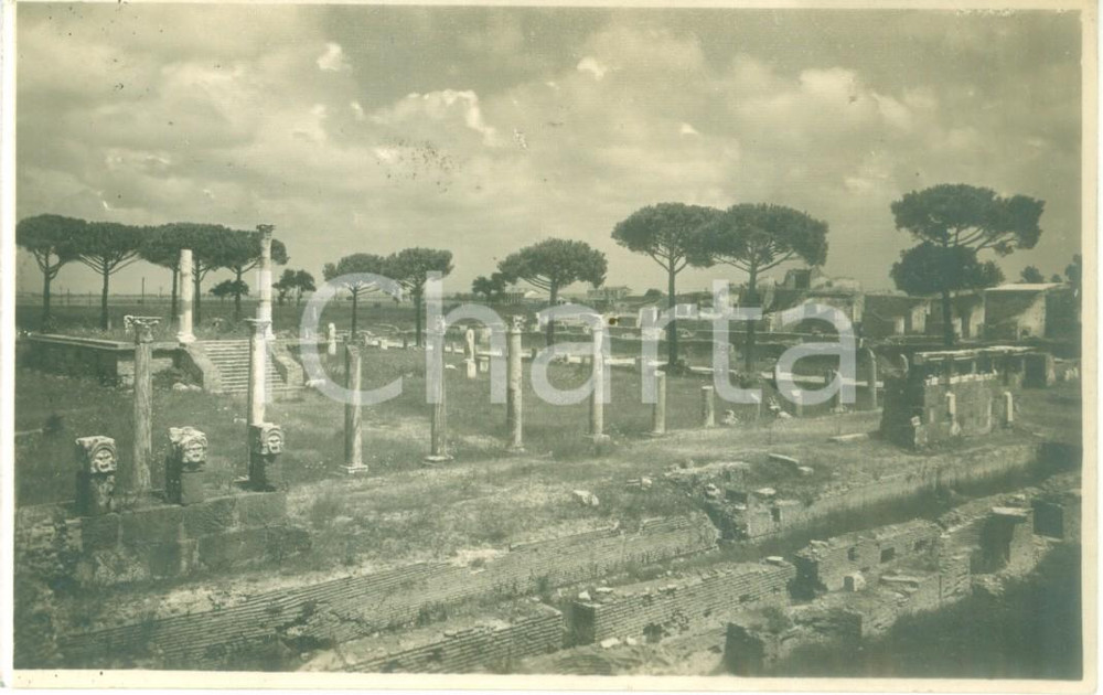 Cartolina originale da collezione 1930 ca OSTIA RM Veduta del Foro delle Corporazioni Cartolina FP NV 1