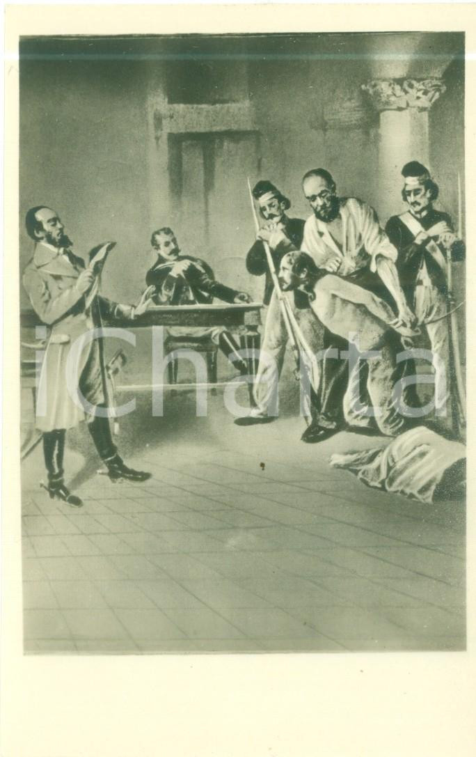 Cartolina originale da collezione 1930 ca Giuseppe GARIBALDI torturato sputa al Governatore Cartolina FP NV 1