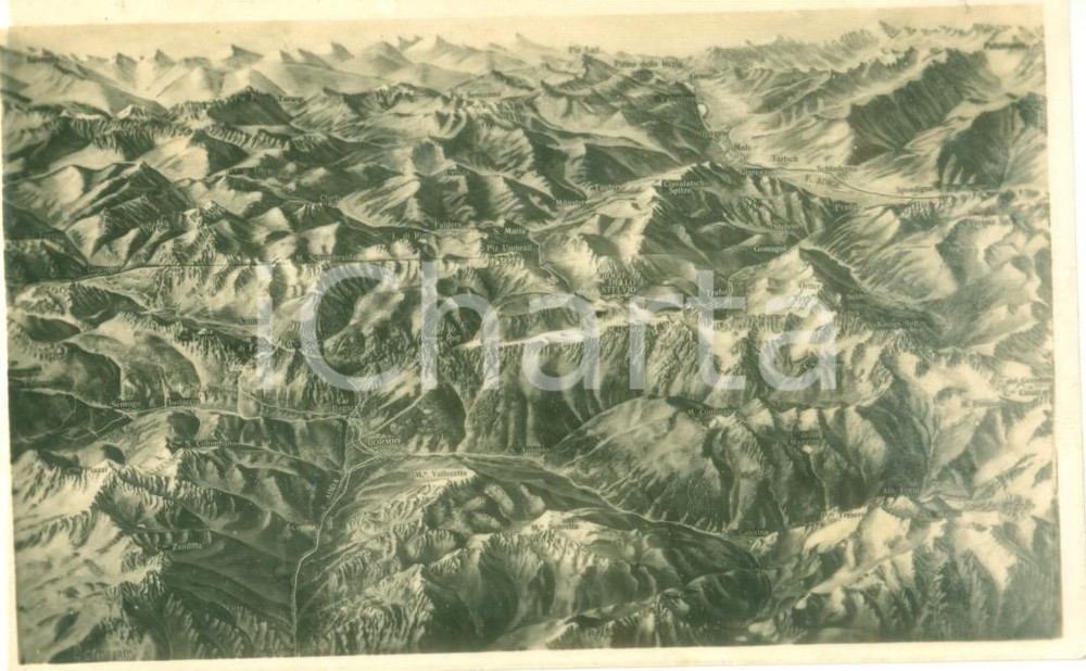 Cartolina originale da collezione 1928 BORMIO SO I monti e le valli finitime Cartolina postale FP VG 1