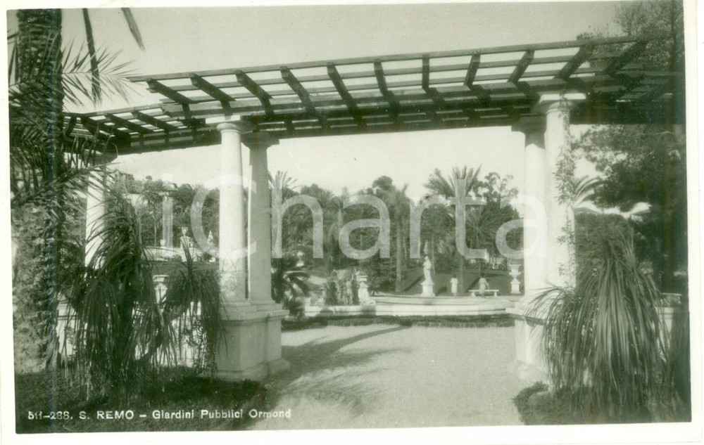 Cartolina originale da collezione 1931 SANREMO IM Giardini pubblici ORMOND Cartolina postale FP VG 1
