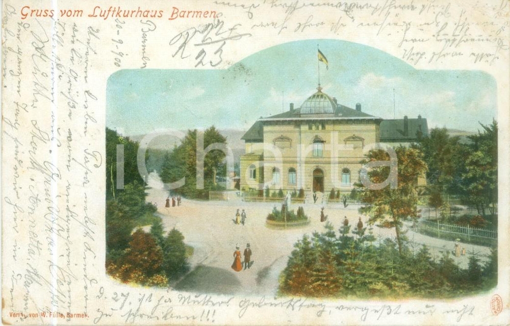 Cartolina originale da collezione 1900 WUPPERTAL DE Saluti dalla LUFTKURHAUS BARMEN Cartolina FP VG 1