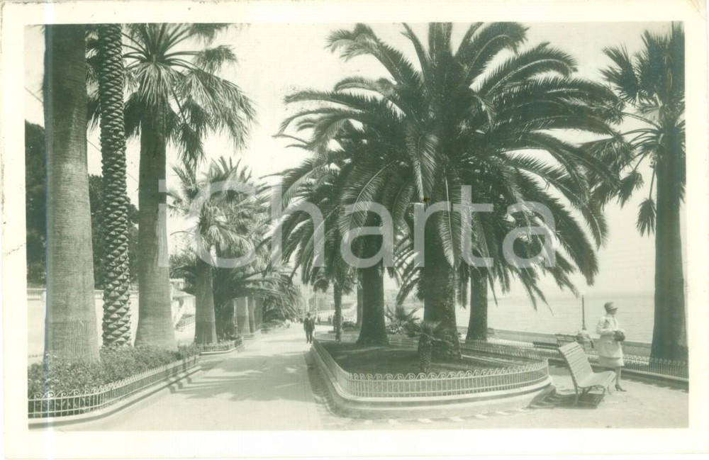 Cartolina originale da collezione 1929 SANREMO IM Passeggiata dell Imperatrice Cartolina postale ANIMATA FP VG 1