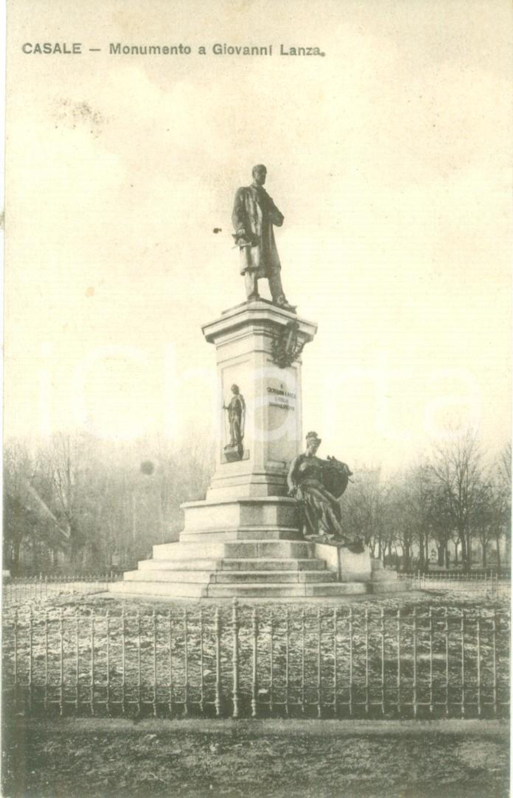 Cartolina originale da collezione 1909 CASALE MONFERRATO AL Monumento a Giovanni LANZA Cartolina FP VG 1