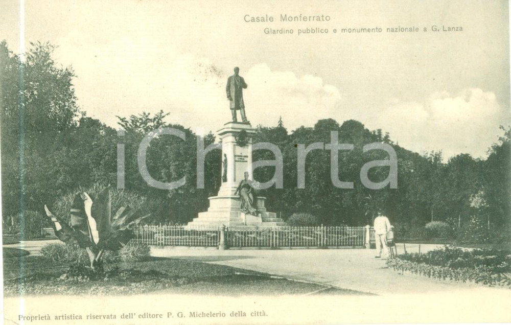 1905 ca CASALE MONFERRATO (AL) Giardino pubblico e monumento a Giovanni LANZA