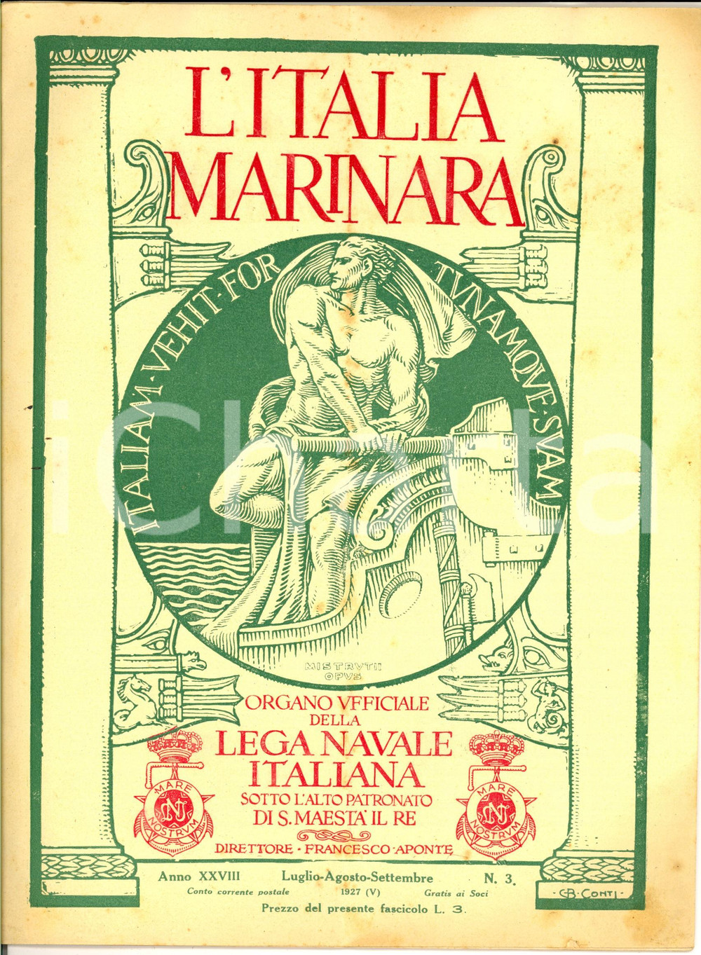 1927 L'ITALIA MARINARA Viaggio sul piroscafo DELIA TERZO Rivista anno XXVIII n°3