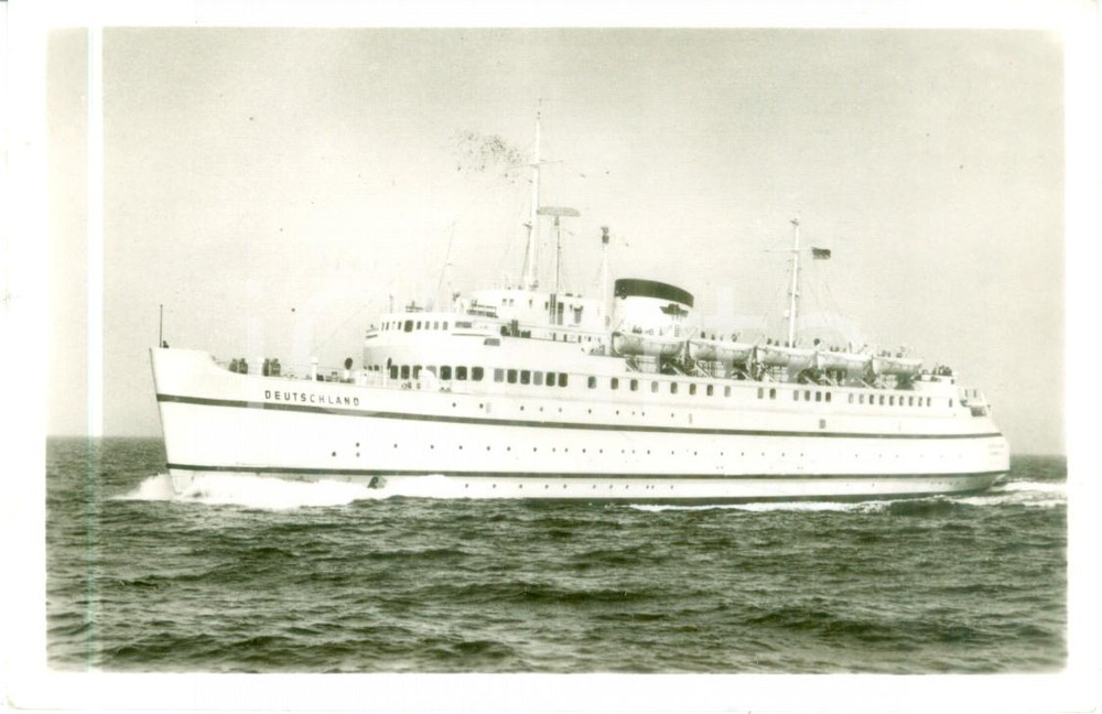 Cartolina originale da collezione 1956 MARINA TEDESCA Nave da crociera DEUTSCHLAND in navigazione Cartolina 1 1