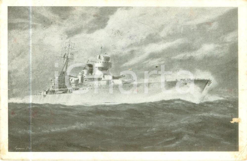 Cartolina originale da collezione 1941 MARINA DA GUERRA Regia Nave Eugenio di SAVOIA Cartolina FP VG 1