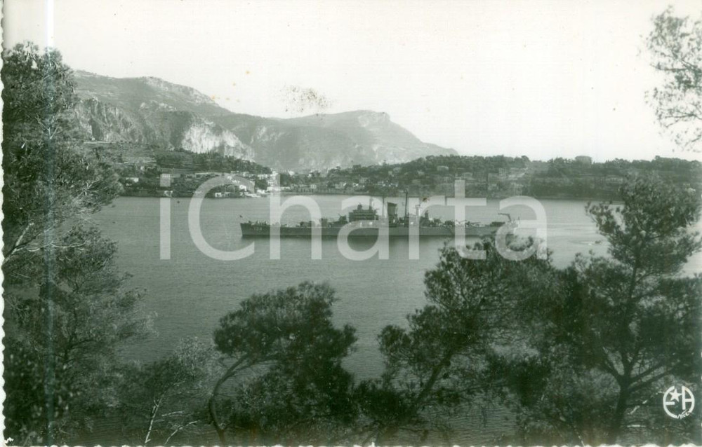 Cartolina originale da collezione 1955 ca VILLEFRANCHESURMER FRANCE Incrociatore in navigazione Cartolina FP NV 1