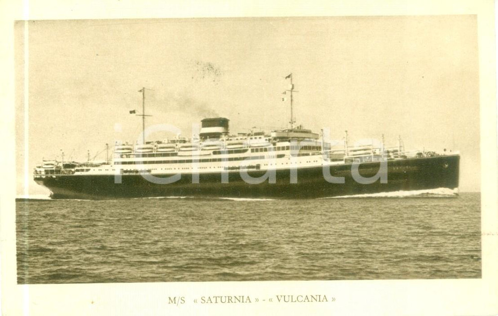 Cartolina originale da collezione 1935 ca MARINA ITALIANA Motonave SATURNIA Cosulich Line TRIESTE Cartolina FP NV 1