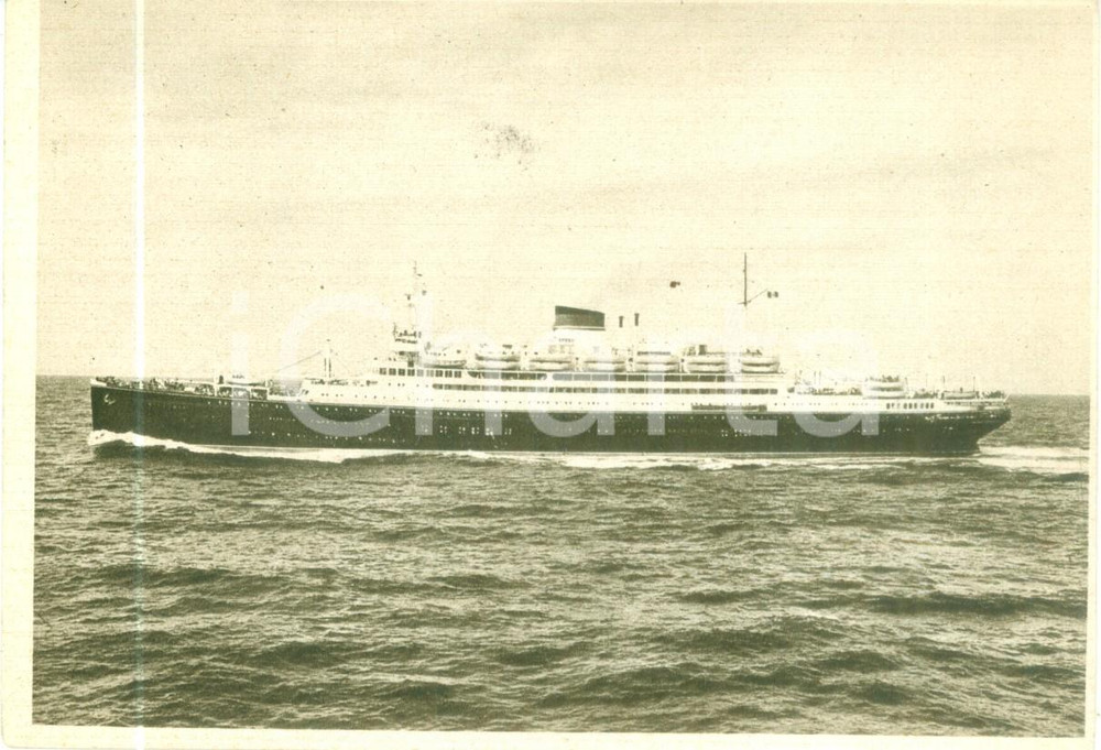 Cartolina originale da collezione 1956 GENOVA SocietÃ  Navigazione ITALIA Motonave SATURNIA Cartolina FG NV 1