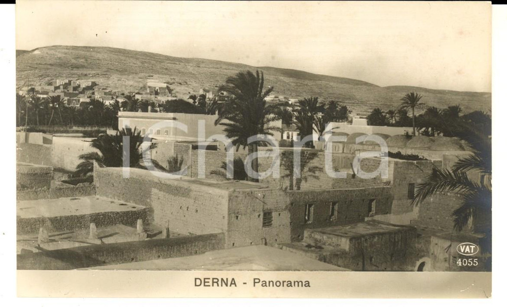 Cartolina originale da collezione 1915 ca DERNA LIBIA Veduta panoramica Cartolina VAT 4055 FP NV 1