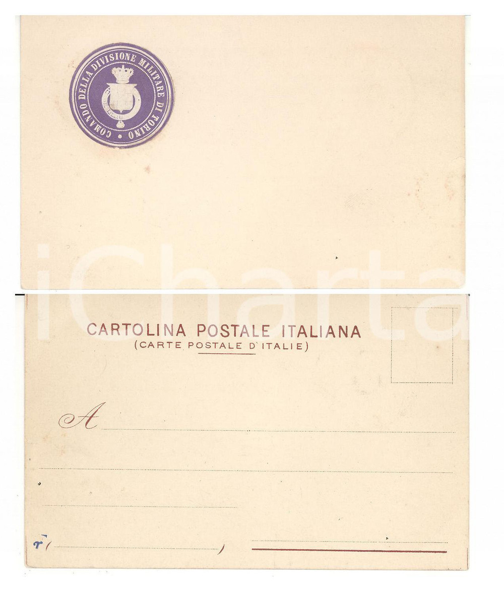 Cartolina originale da collezione 1900 ca REGIO ESERCITO Comando della Divisione Militare di TORINO Cartolina 1
