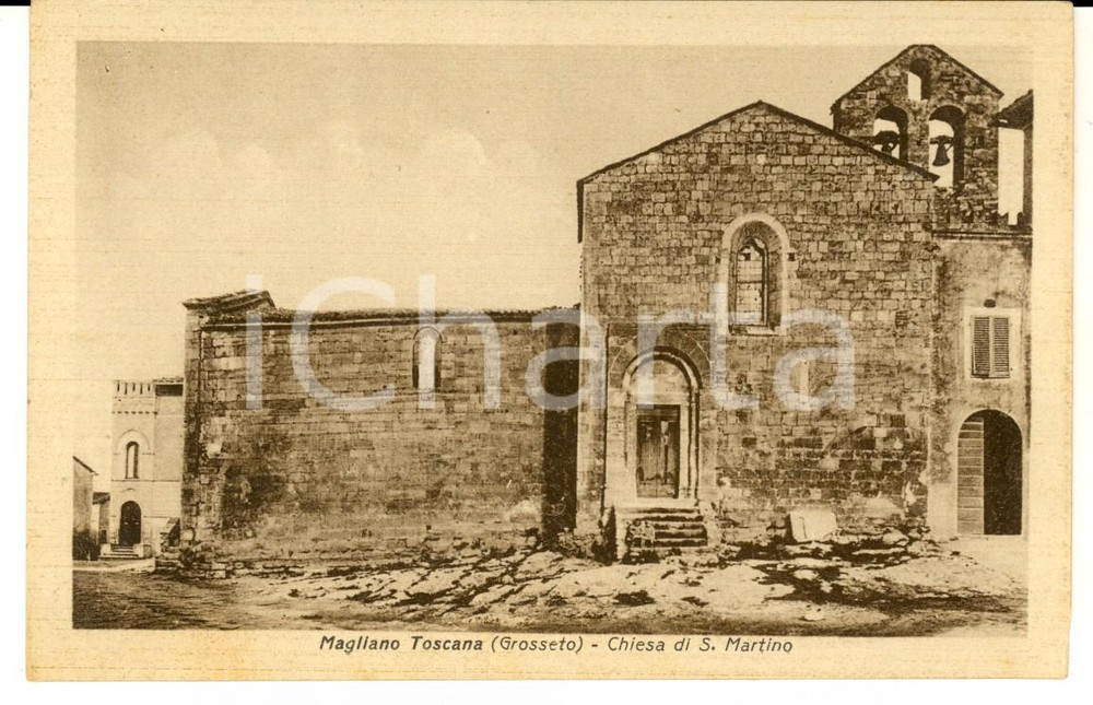 Cartolina originale da collezione 1940 ca MAGLIANO TOSCANA GR Chiesa di SAN MARTINO Cartolina postale FP NV 1