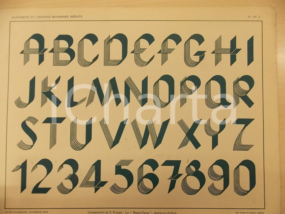 Stampa, bozzetto originale 1931 PANZANI Lettres modernes  Composition par PICAUD  RECTOVERSO Pl. 15 1