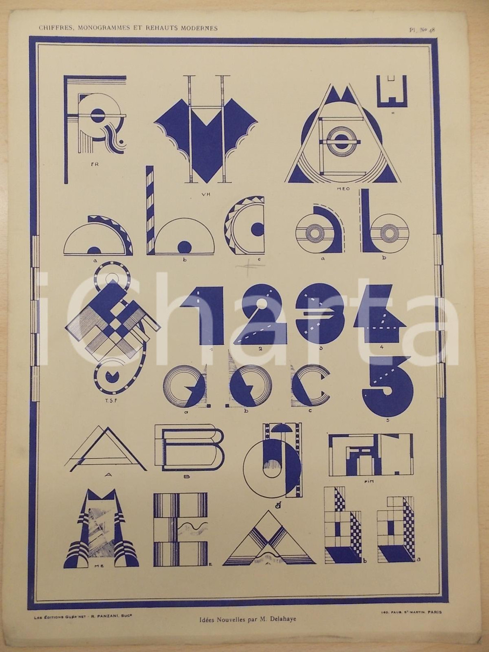 Stampa, bozzetto originale 1931 PANZANI Lettres modernes  IdÃ©es nouvelles par DELAHAYE Pl. nÂ° 48 1