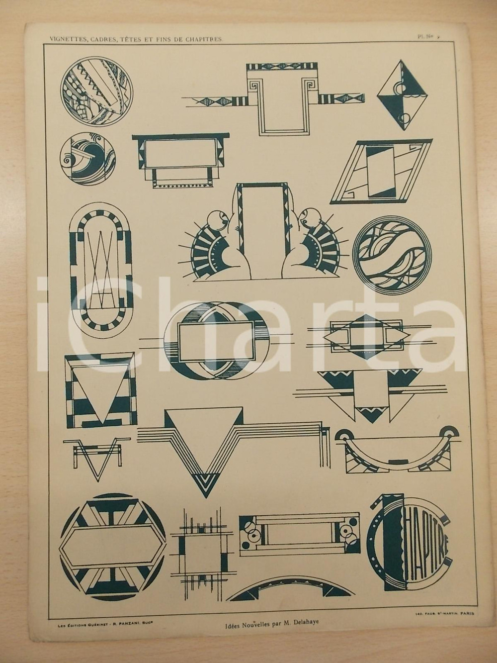 Stampa, bozzetto originale 1931 PANZANI Lettres modernes  IdÃ©es nouvelles par DELAHAYE Pl. nÂ° 2 1
