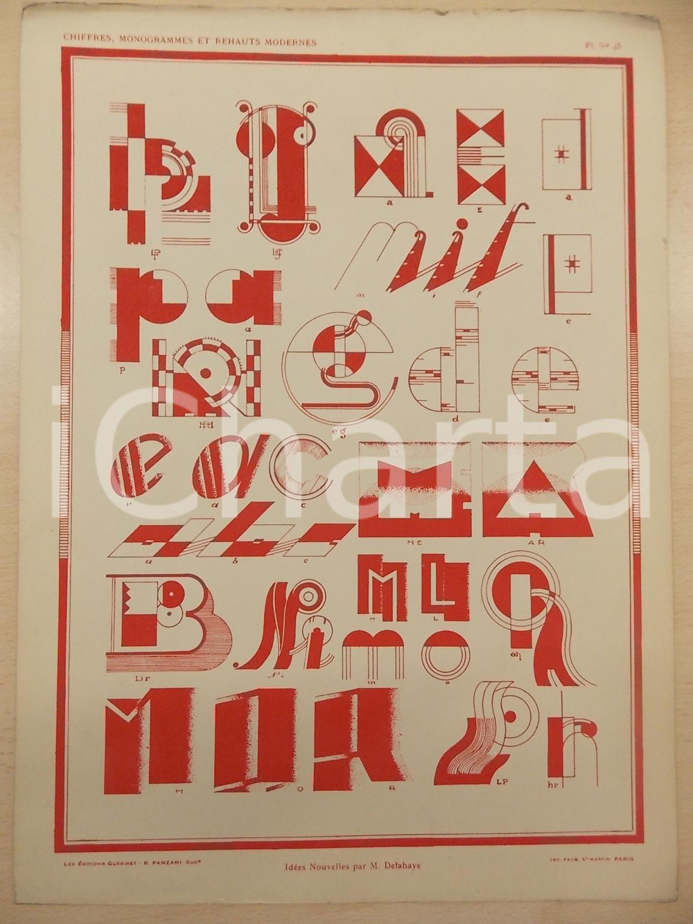 Stampa, bozzetto originale 1931 PANZANI Lettres modernes  IdÃ©es nouvelles par DELAHAYE Pl. nÂ° 45 1
