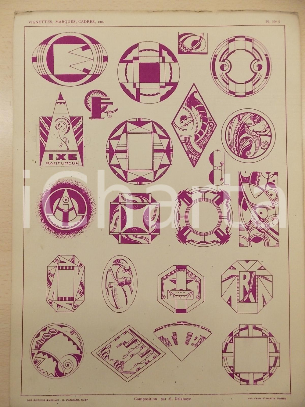 Stampa, bozzetto originale 1931 PANZANI Lettres modernes  Composition par DELAHAYE Pl. nÂ° 5 1