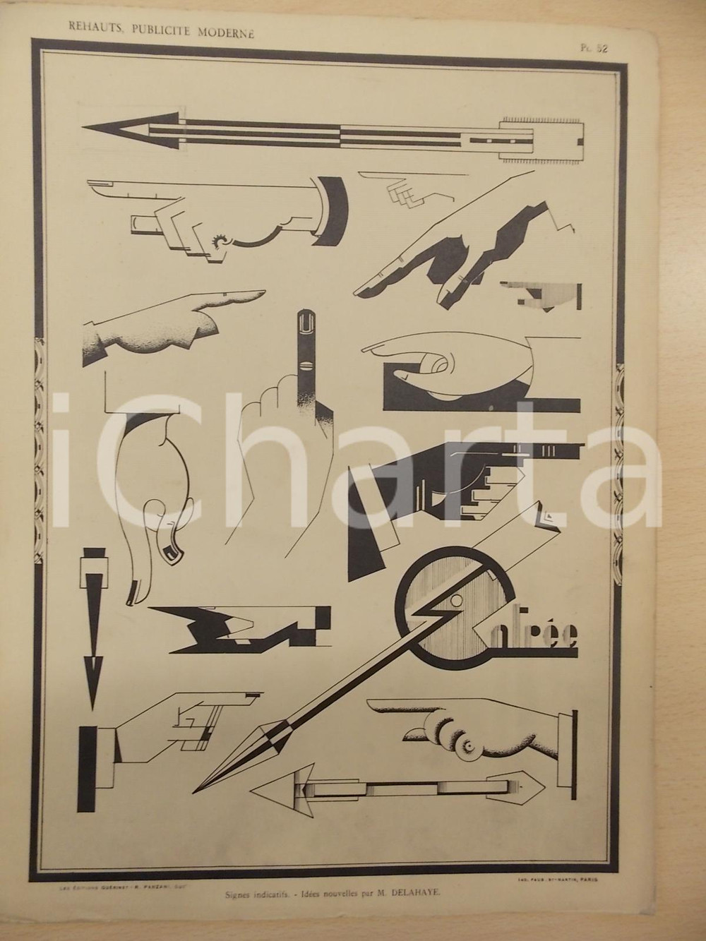Stampa, bozzetto originale 1931 PANZANI Lettres modernes  IdÃ©es nouvelles par DELAHAYE Pl. nÂ° 52 1